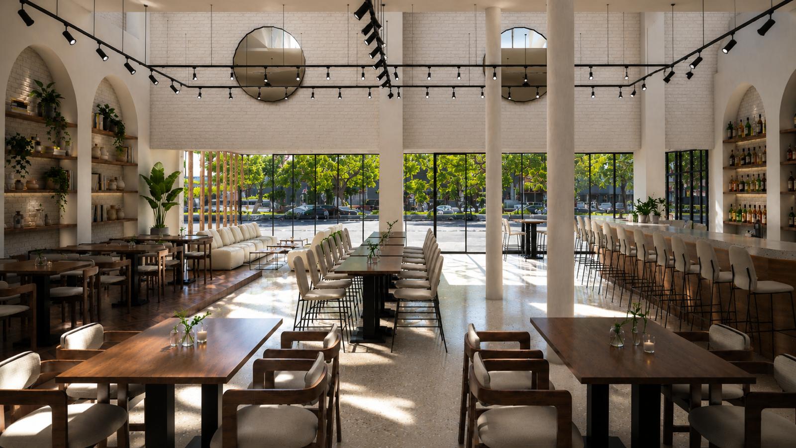SquareOne bright restaurant interior